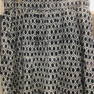 Navy and White Skirt - LOFT, Size Large